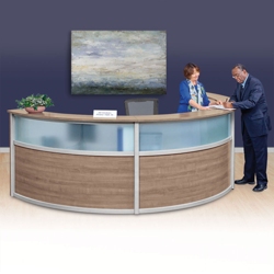 What type of desk works well for an office receptionist?