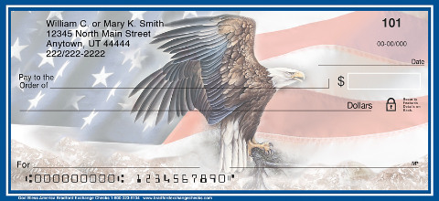 God Bless America Patriotic Eagle and Flag Personal Checks