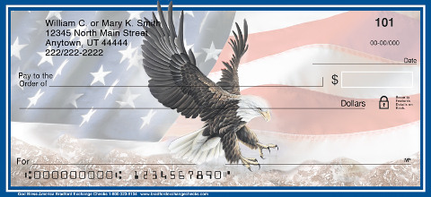 God Bless America Patriotic Eagle and Flag Personal Checks