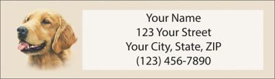 Golden Retriever Return Address Label