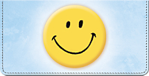 Keep Smiling! Leather Checkbook Cover