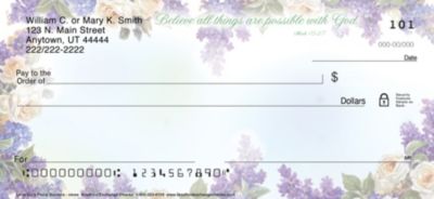 Lena Liu's Floral Borders with Verse Inspirational Personal Checks