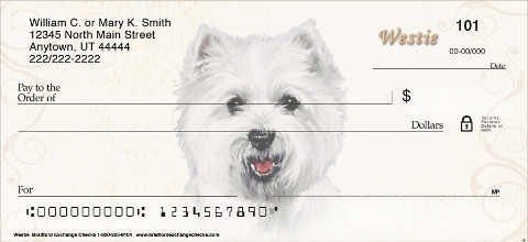 Westie Dog Personal Checks