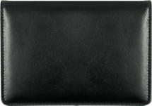 Black Top-Stub Leather Checkbook Cover