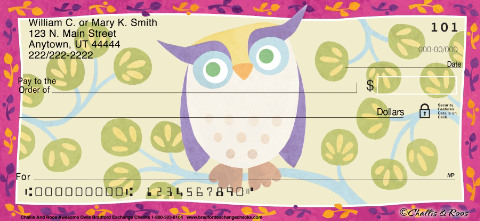 Challis & Roos Awesome Owls Personal Checks