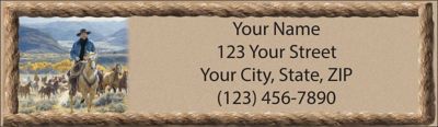 Cowboy Round Up Return Address Label