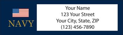 Navy Return Address Label