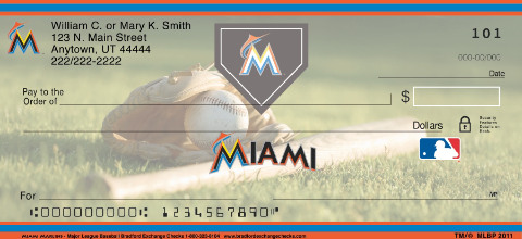 Miami Marlins Major League Baseball Personal Checks