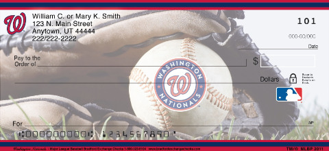 Washington Nationals Major League Baseball Personal Checks