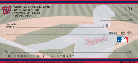Washington Nationals Major League Baseball Personal Checks
