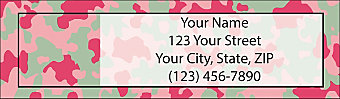 Pink Camo Return Address Label