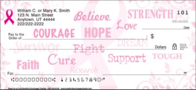 Hope for a Cure Bread Cancer Personal Checks