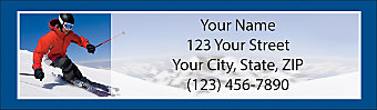 Snow Sports Return Address Label