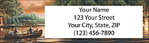 Terry Redlin's Cabin Retreat Return Address Label, Log Cabin Address Label, Canoeing Address Label