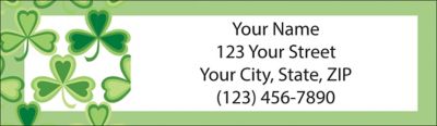Shamrocks Return Address Label, Clover Address Labels
