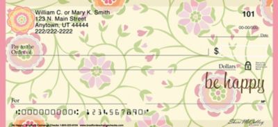 Be Happy Personal Checks, Uplifting Checks, Floral Checks