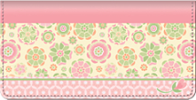 Be Happy Checkbook Cover, Pretty In Pink Checkbook Cover, Floral Pattern Checkbook Cover