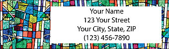 Stained Glass Return Address Label