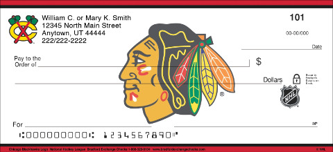 Chicago Blackhawks Logo NHL Personal Checks