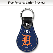 Detroit Tigers Leather Key Ring