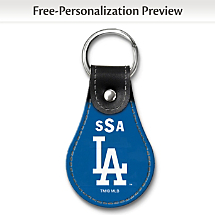 Los Angeles Dodgers Leather Key Ring