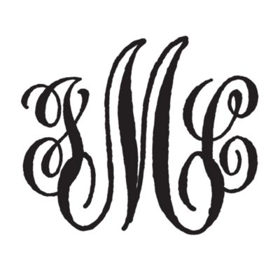 Antique Script Personalized Monogram Stamp 