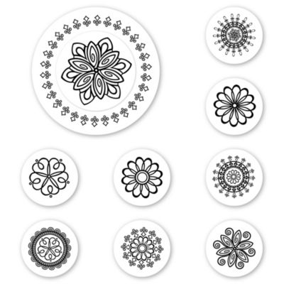 Rosettes Peel & Stick Interchangeable Stamp Set 