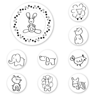 Animal Peel & Stick Interchangeable Stamp Set 