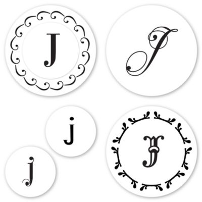 Monogram J Peel & Stick Interchangeable Stamp Set