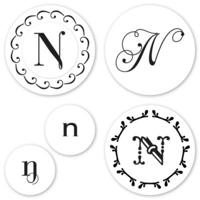 Monogram N Peel & Stick Interchangeable Stamp Set 