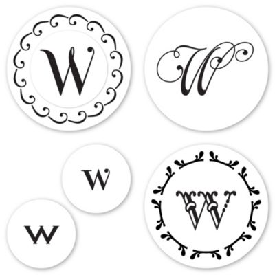 Monogram W Peel & Stick Interchangeable Stamp Set 