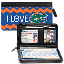 I Love Gators® Chevron Zippered Wallet Checkbook Cover
