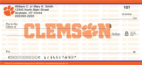 Clemson University Tigers Personal Checks
