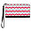 Red and Gray Chevron Large Wristlet Purse
