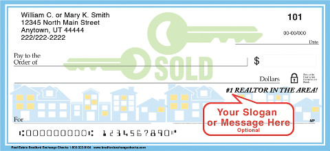 Real Estate Themed Checks Exclusively Designed with Space for a Personalized Message