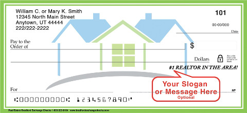 Real Estate Themed Checks Exclusively Designed with Space for a Personalized Message