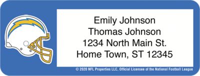 Los Angeles Chargers NFL Address Labels