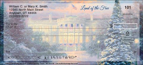 Thomas Kinkade's Signature Artwork Enlightens the Exteriors of Our Nation's Monuments on These Breathtaking Checks