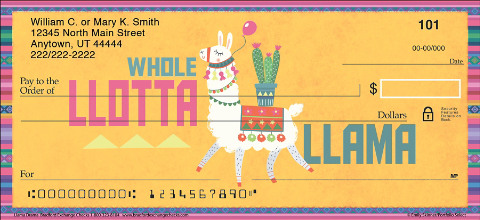Lovable Llamas Have Puns-of-Attitude on these Adorable Personal Checks