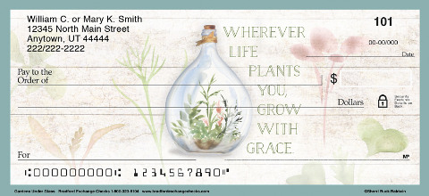 Inspire Others with Beautiful Terrarium Themed Personal Checks