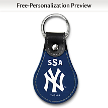 NY Yankees Leather Key Ring