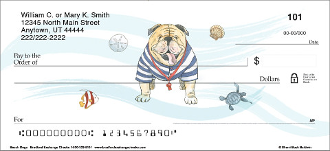 Join the Pack with Whimsical Beach Dog Personal Checks