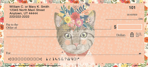 Purrfect Bohemian Cats on Calicos Personal Checks