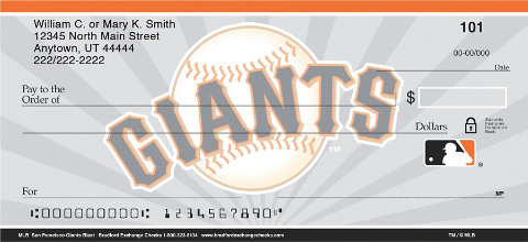 San Francisco Giants Personal Checks Feature a Refreshing Blast on a Classic MLB Team Logo