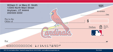 St Louis Cardinals Personal Checks Feature a Refreshing Blast on a Classic MLB Team Logo