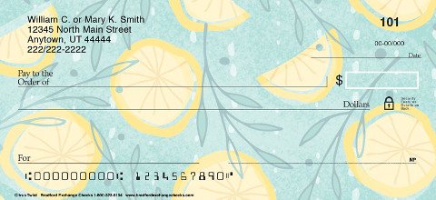 Citrus Twist Personal Checks Feature A Refreshing Splash of Style